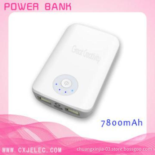 Fashion Sanyo cell power bank with dual usb output 7800mah
